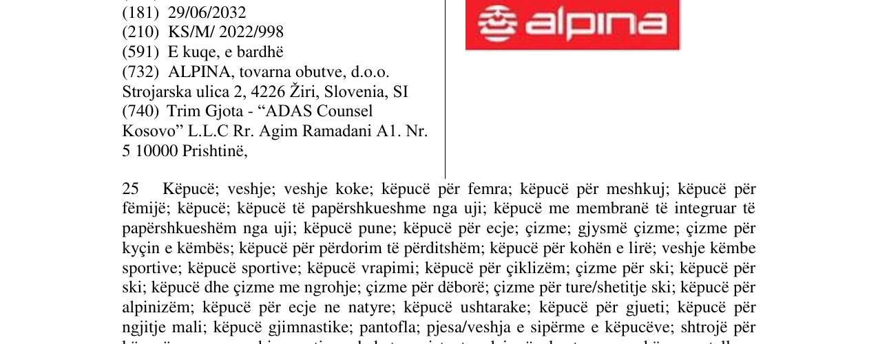 Zëri i markës alpina në buletin