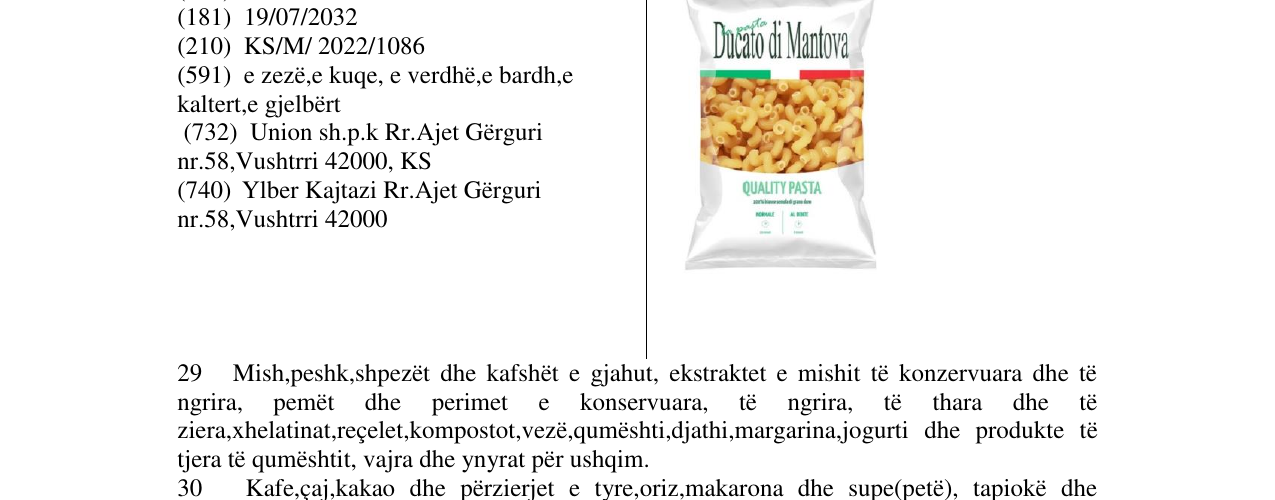 Zëri i markës Markë figurative në buletin