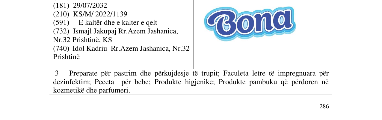 Zëri i markës Bona në buletin