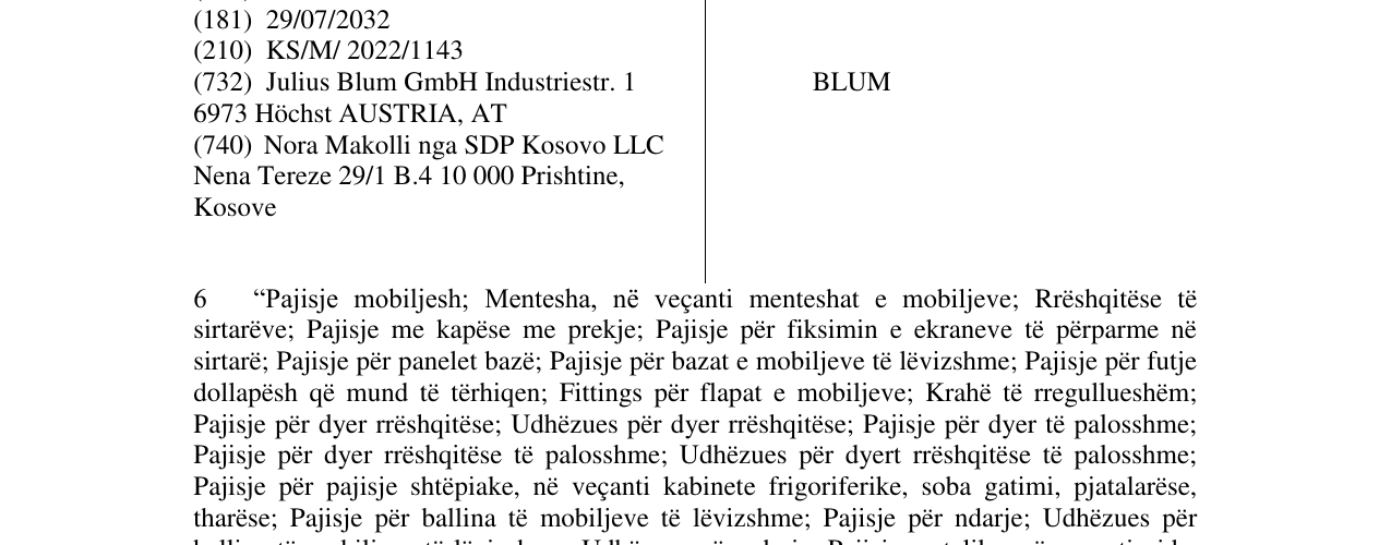 Zëri i markës BLUM në buletin