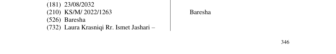 Zëri i markës Baresha në buletin