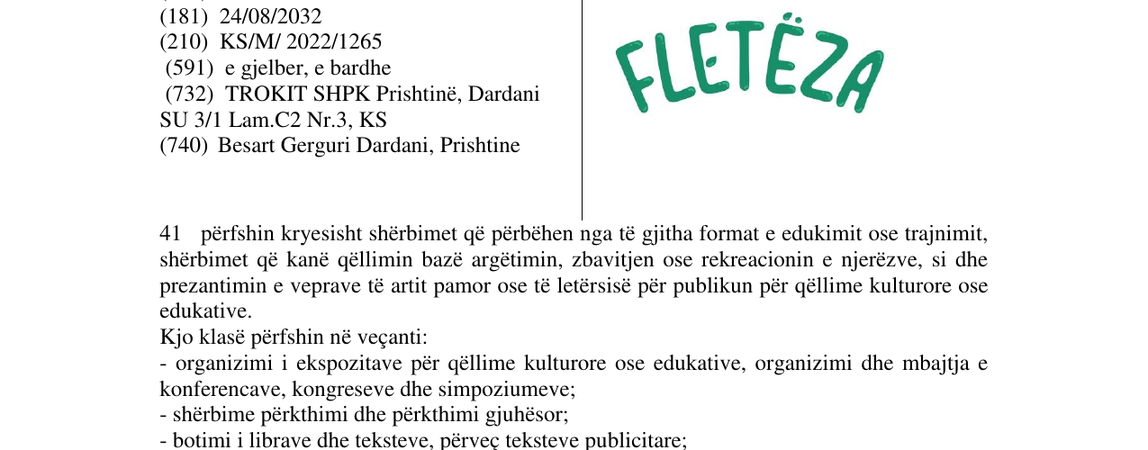 Zëri i markës FLETEZA në buletin
