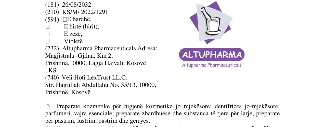Zëri i markës Markë figurative në buletin