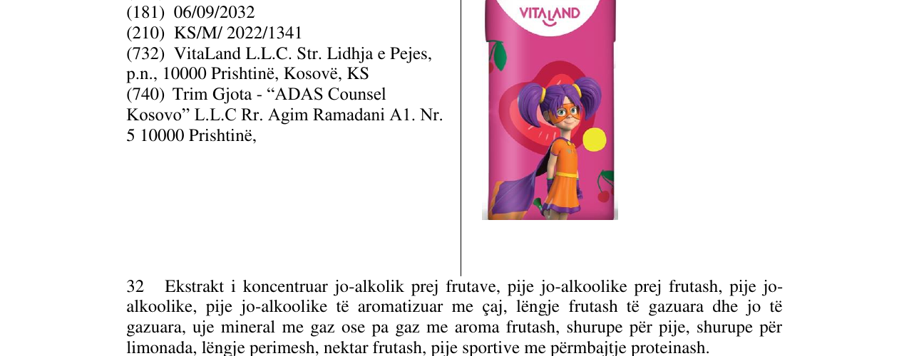 Zëri i markës VITALAND në buletin