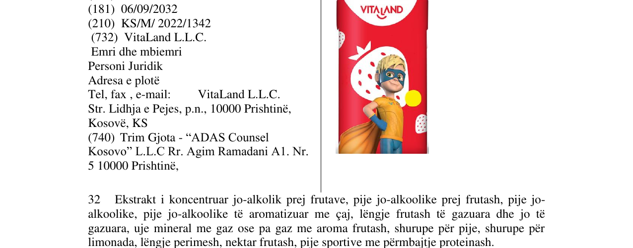 Zëri i markës VITALAND në buletin