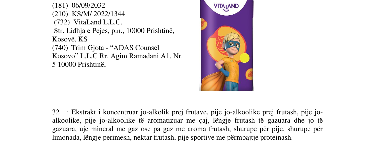 Zëri i markës VITALAND në buletin