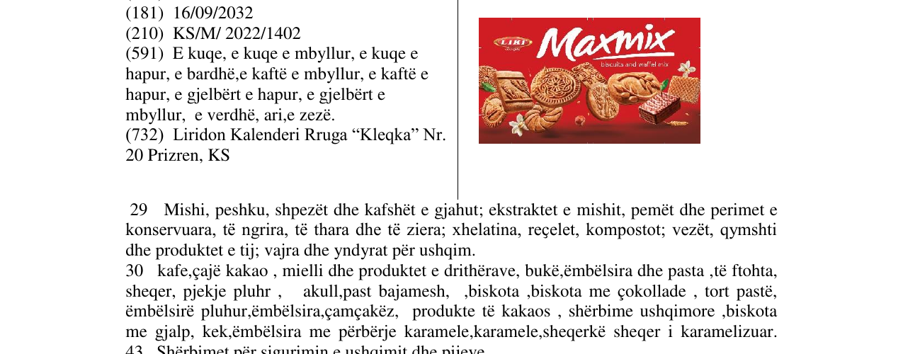 Zëri i markës Maxmix në buletin