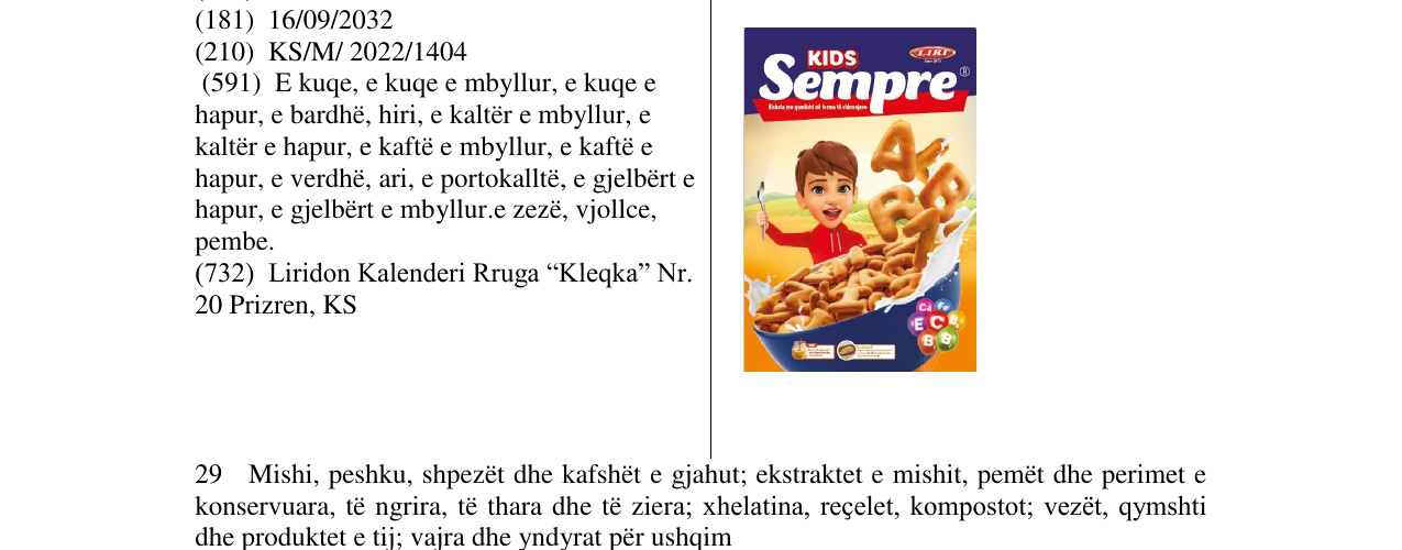Zëri i markës KIDS Sempre në buletin