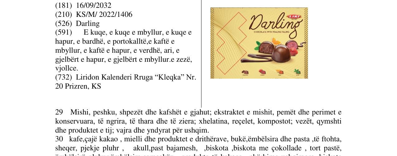 Zëri i markës Darling në buletin