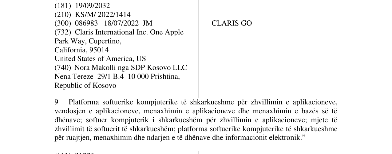 Zëri i markës CLARIS GO në buletin