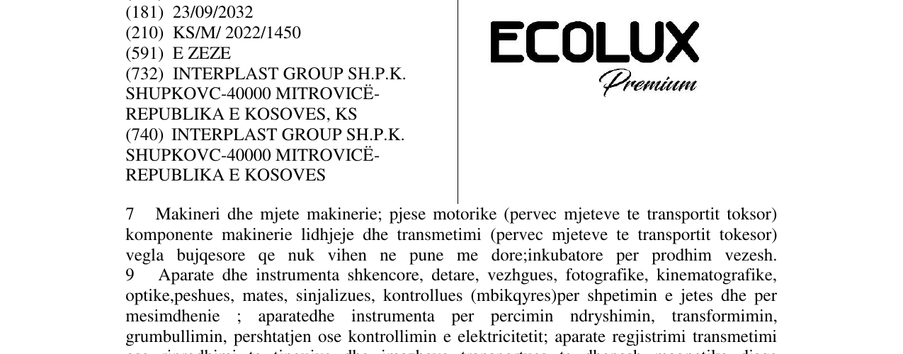 Zëri i markës ECOLUX në buletin
