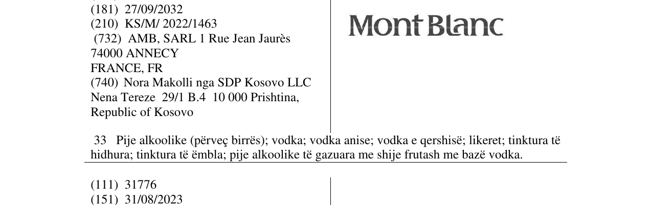 Zëri i markës MontBlanc në buletin