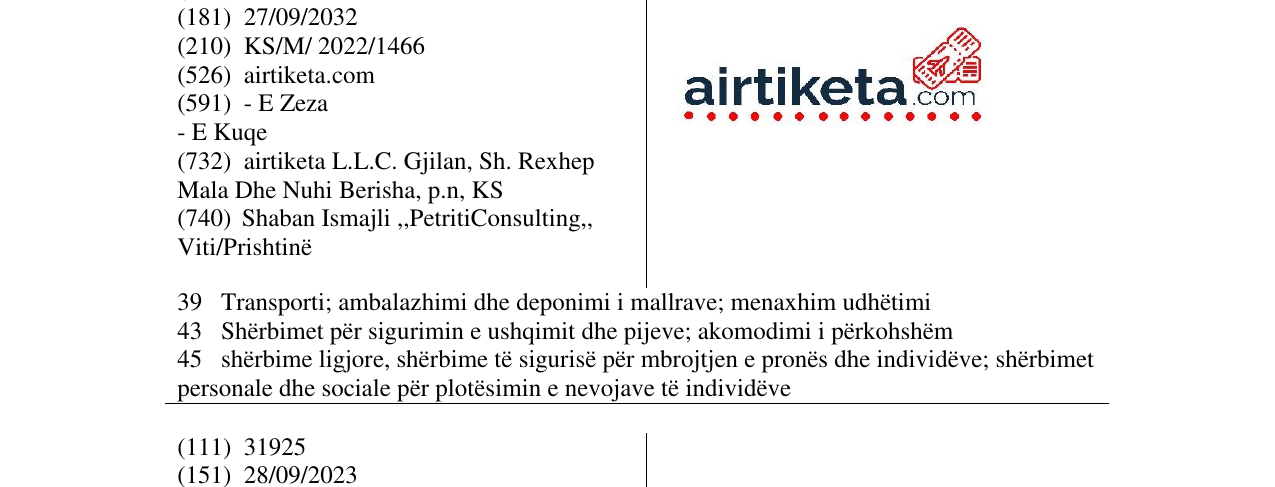Zëri i markës airtiketa në buletin