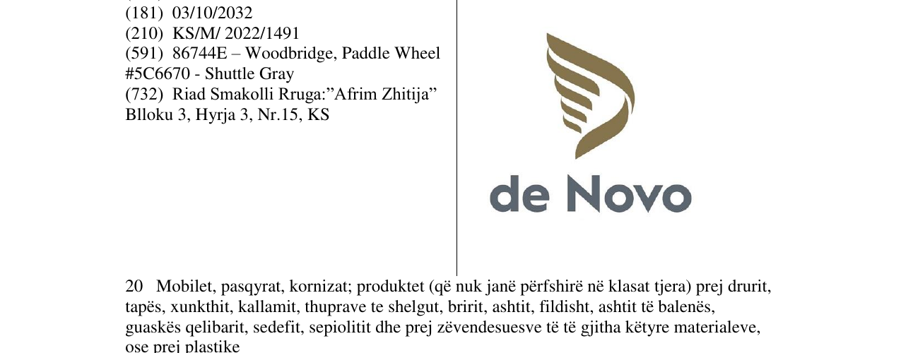 Zëri i markës de Novo në buletin
