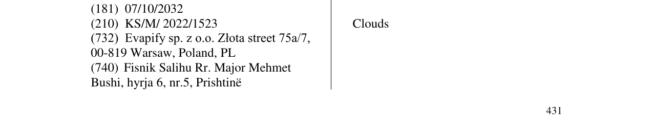 Zëri i markës Clouds në buletin