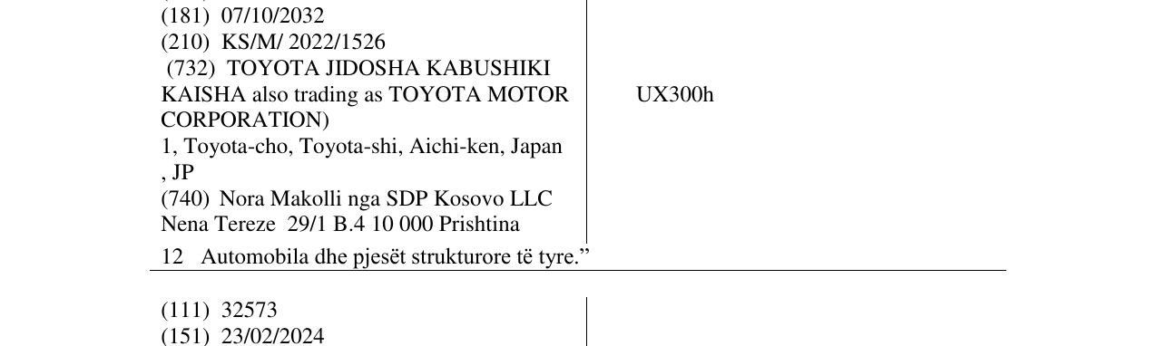 Zëri i markës UX300h në buletin