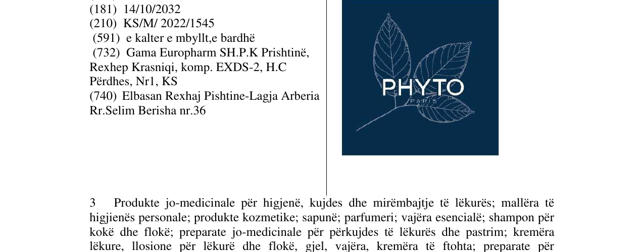 Zëri i markës PHYTO në buletin