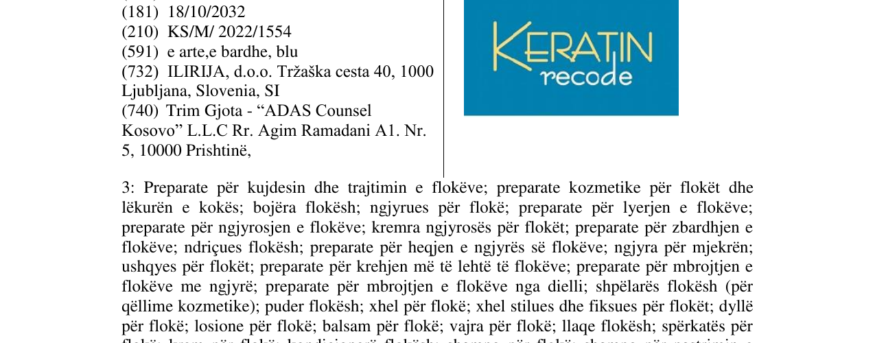 Zëri i markës KERATIN recode në buletin