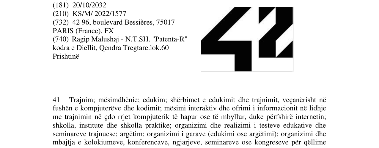 Zëri i markës 42 në buletin
