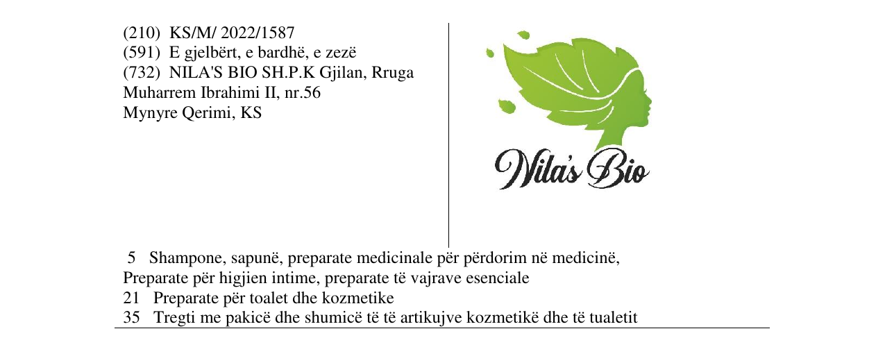Zëri i markës Nila's Bio në buletin