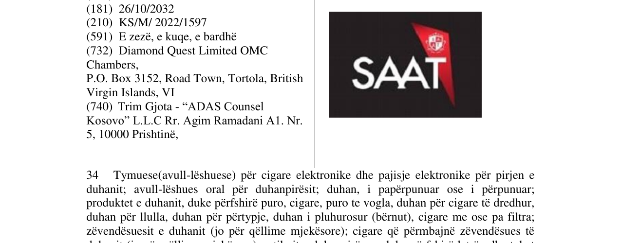 Zëri i markës SAAT në buletin