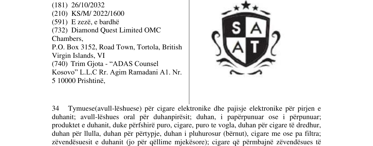 Zëri i markës SAAT në buletin