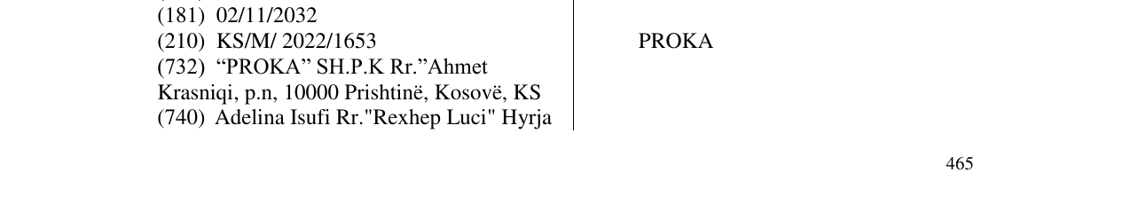 Zëri i markës PROKA në buletin