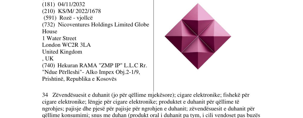 Zëri i markës indigo në buletin