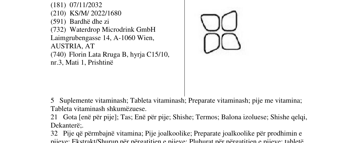 Zëri i markës WATERDROP në buletin