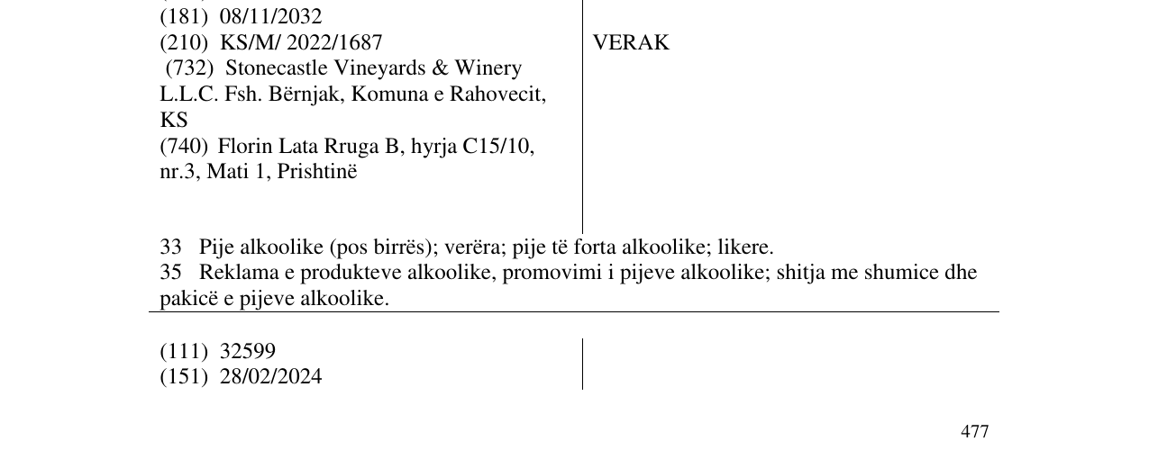 Zëri i markës VERAK në buletin