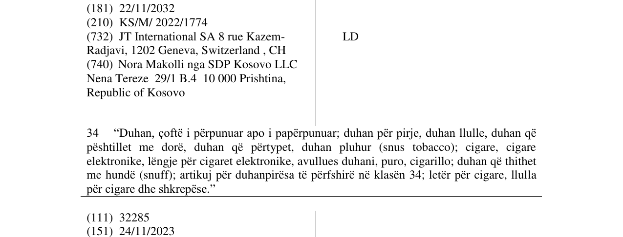 Zëri i markës LD në buletin