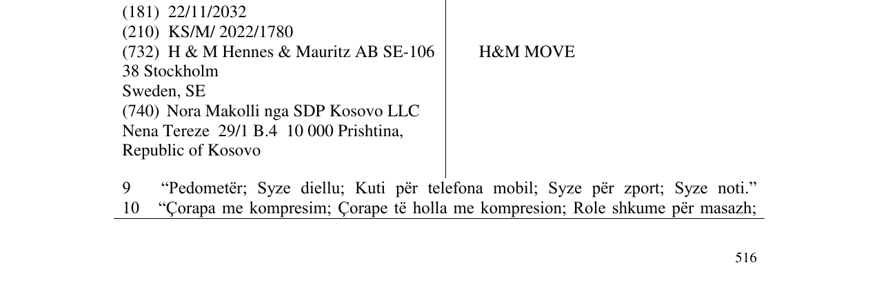 Zëri i markës H&M MOVE në buletin