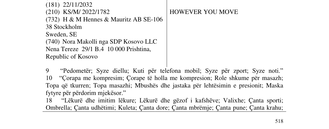 Zëri i markës HOWEVER YOU MOVE në buletin