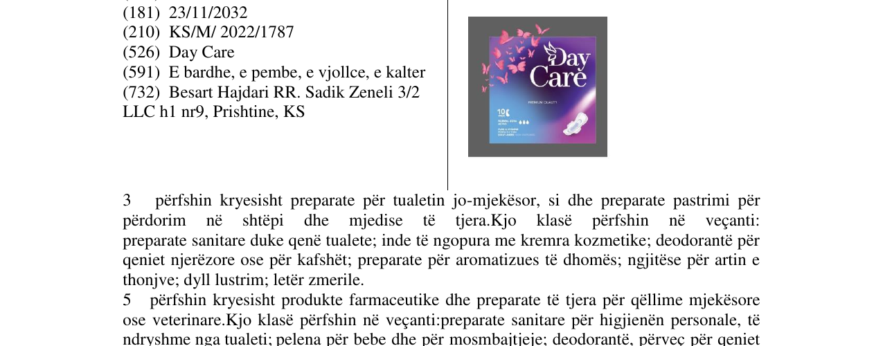 Zëri i markës Day Care në buletin