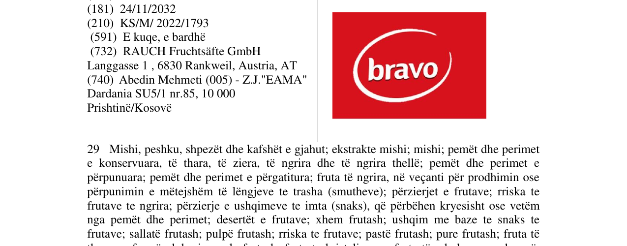 Zëri i markës bravo në buletin