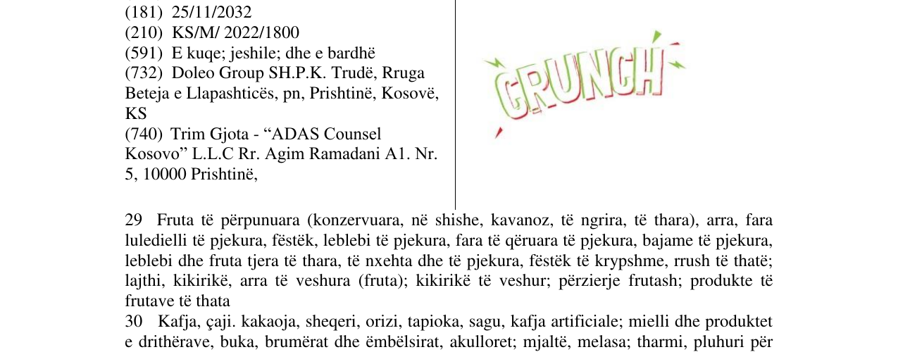Zëri i markës CRUNCH në buletin