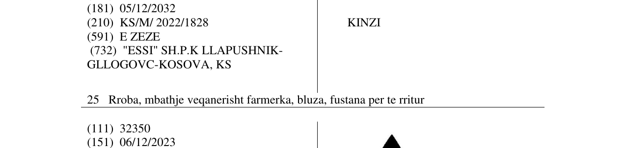 Zëri i markës KINZI në buletin