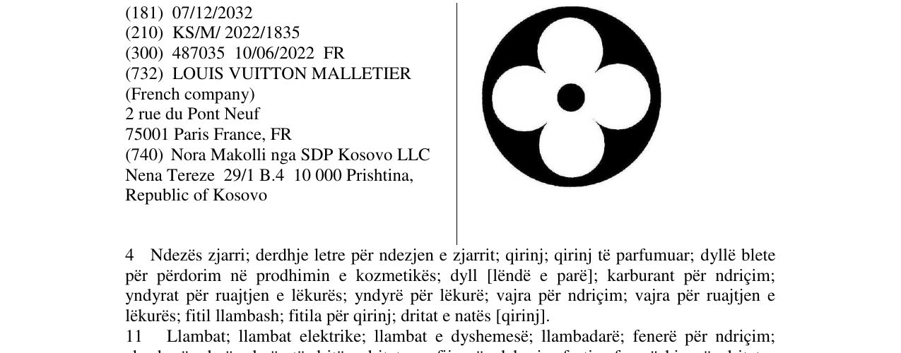 Zëri i markës Device mark in black and white në buletin
