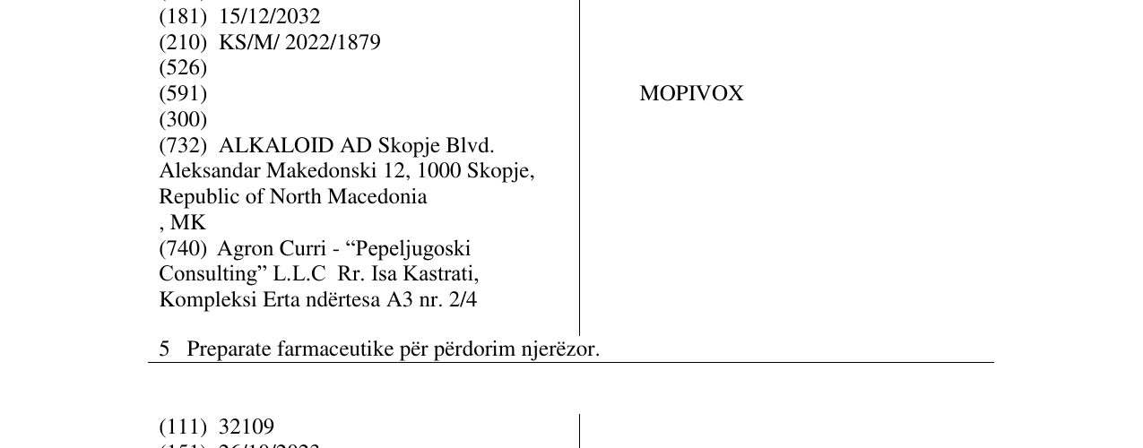 Zëri i markës MOPIVOX në buletin