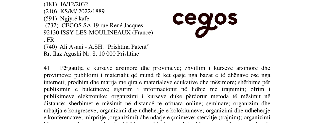 Zëri i markës cegos në buletin