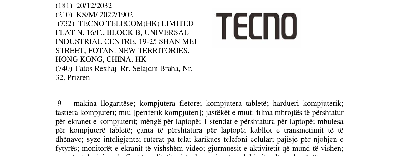 Zëri i markës TECNO në buletin