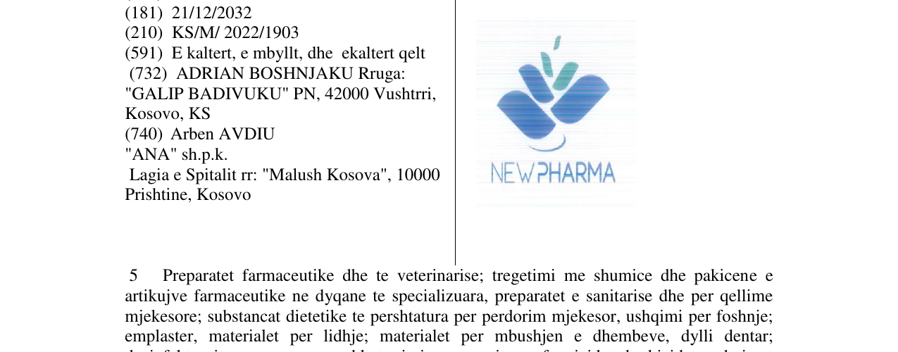 Zëri i markës NEWPHARMA në buletin