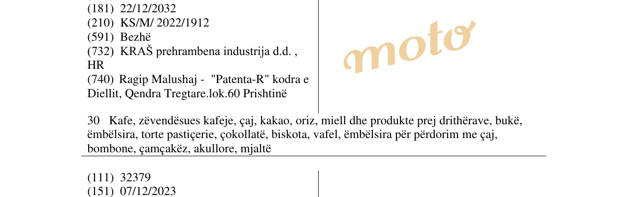 Zëri i markës moto në buletin