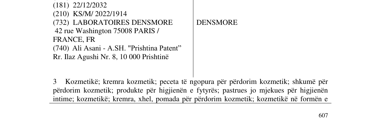 Zëri i markës DENSMORE në buletin