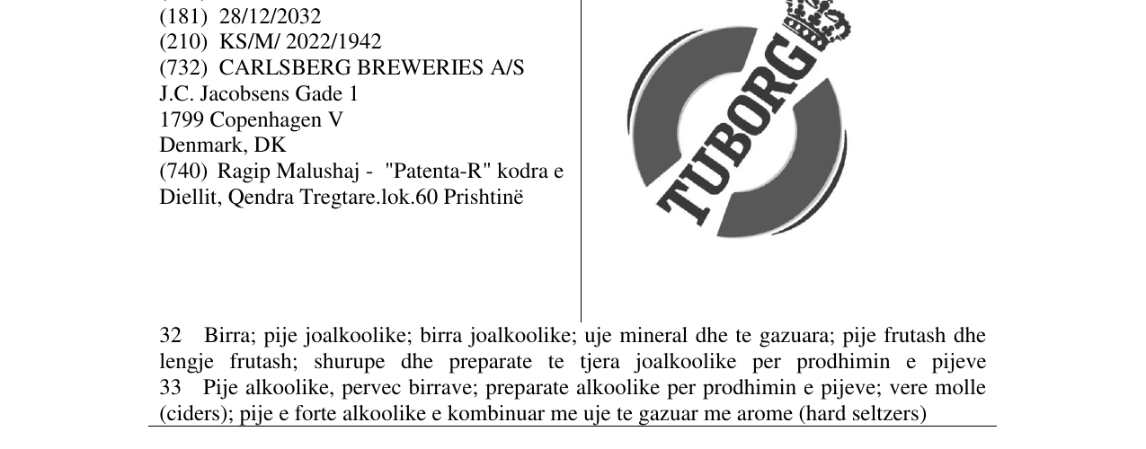 Zëri i markës TUBORG në buletin
