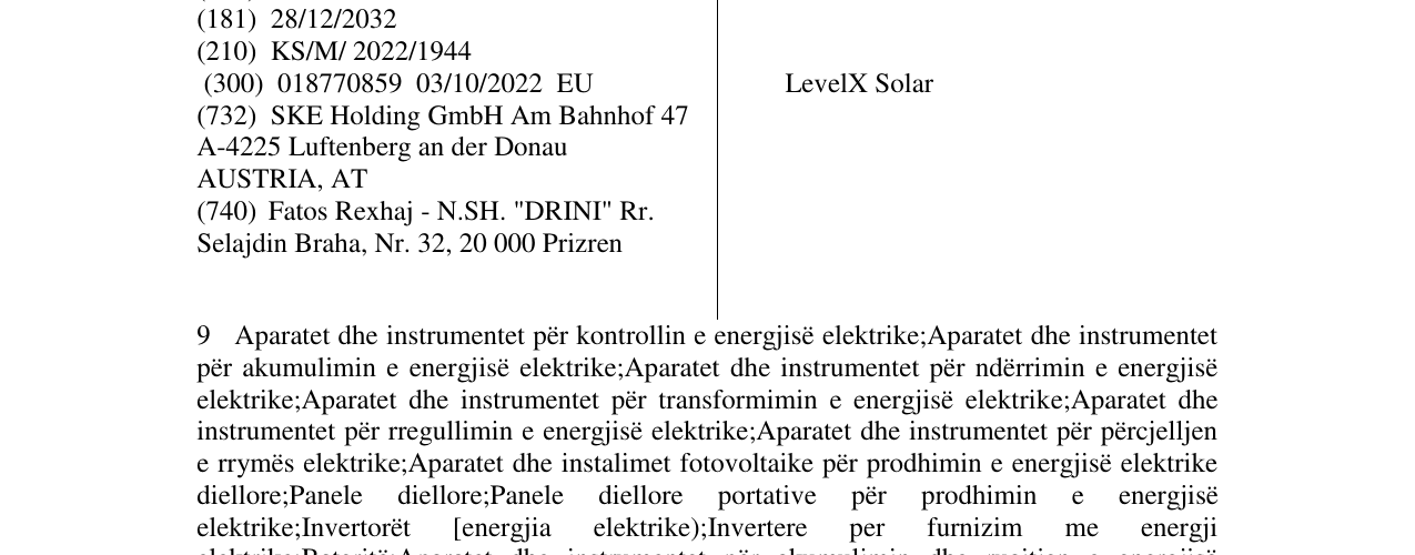 Zëri i markës LevelX Solar në buletin
