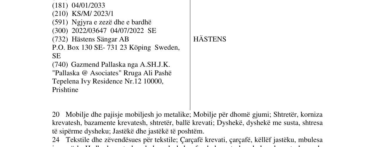 Zëri i markës HÄSTENS në buletin