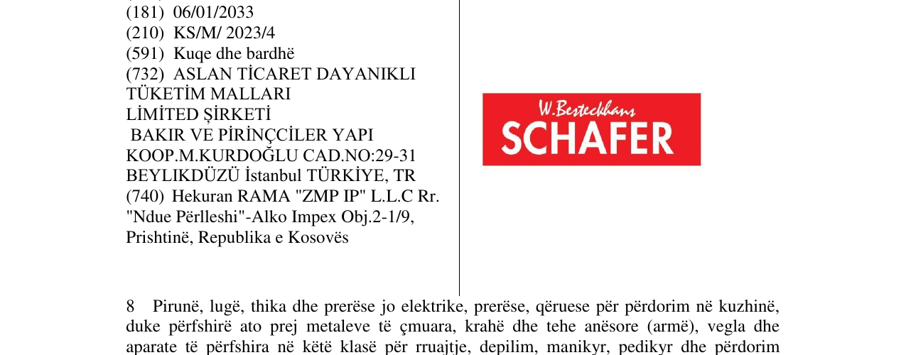 Zëri i markës SCHAFER në buletin