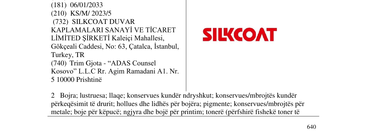 Zëri i markës SILKCOAT në buletin