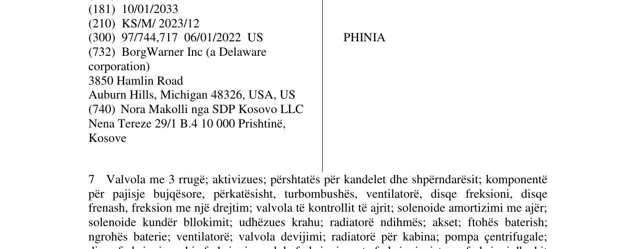 Zëri i markës PHINIA në buletin